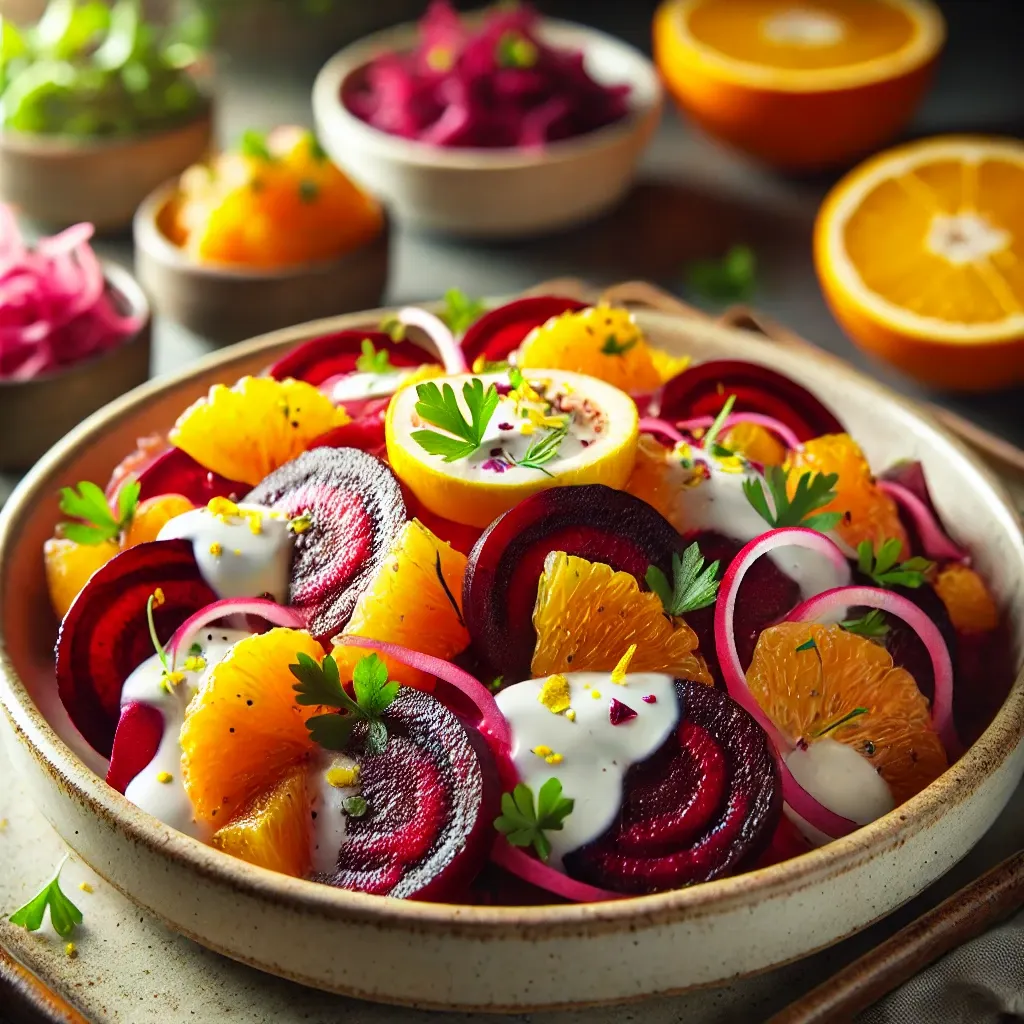Citrusy Roasted Beet Salad with Orange