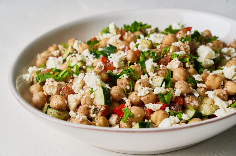 Greek Chicpea Salad with Feta and Sumac