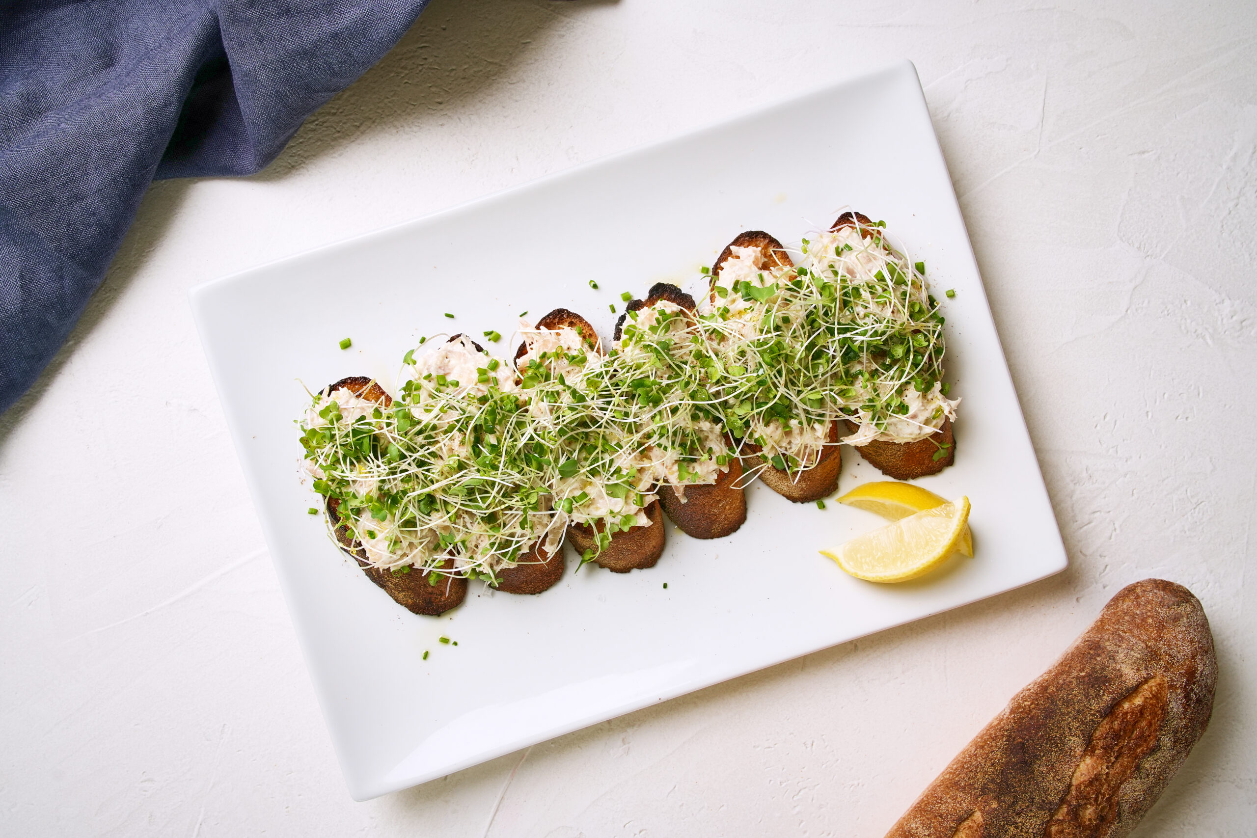 Lemon Crème Smoked Trout Crostini with Chives
